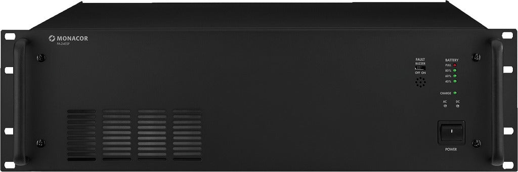 MONACOR PA-24ESP 24 V emergency power supply, for our PA components with 24 V connection.