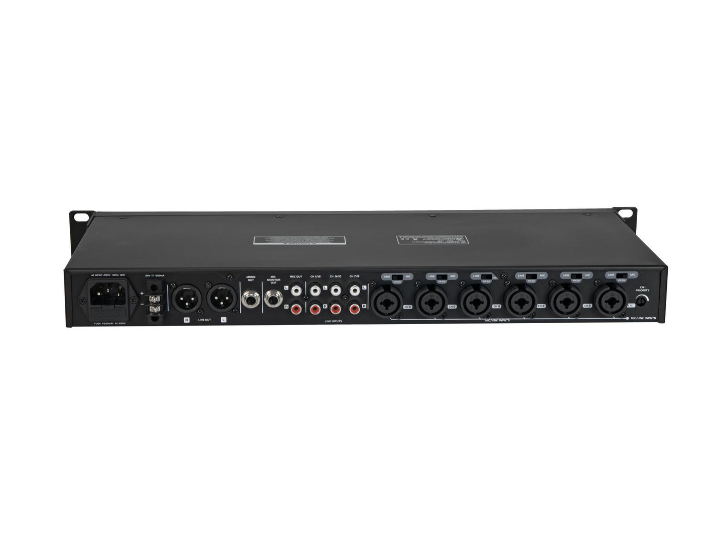 OMNITRONIC EM-312 Microphone line mixer, 6 mono channels + 3 stereo channels