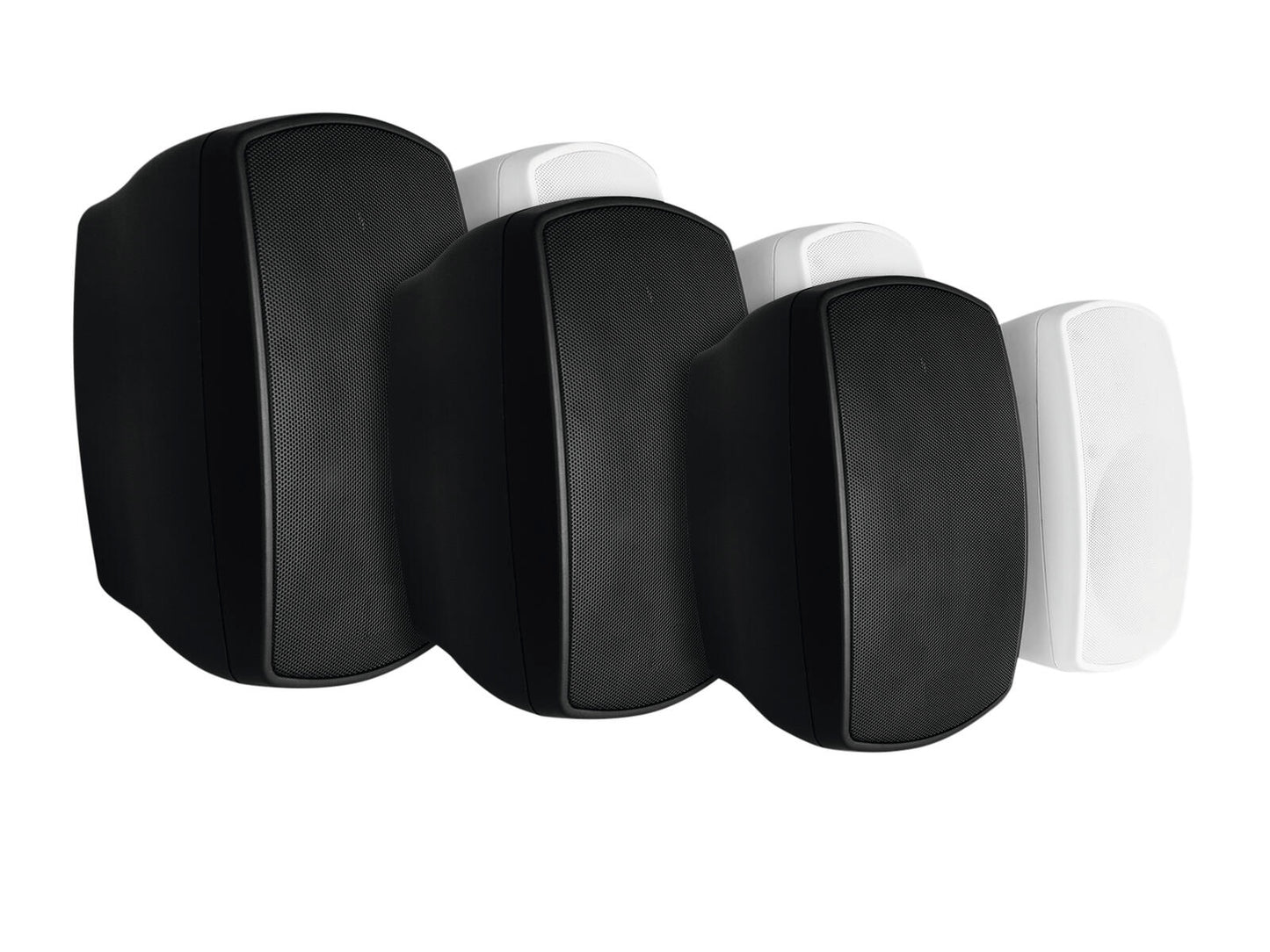 OMNITRONIC OD-4TB Weatherproof wall speaker pair (IP65) with 4" woofers 100V and 8Ω 16W Black