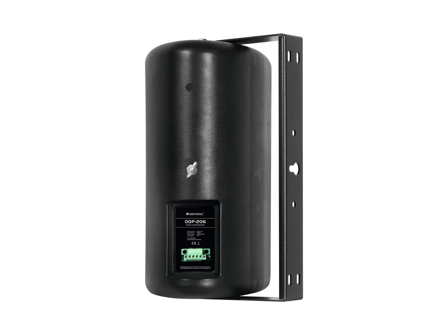 OMNITRONIC ODP-206B 2 weatherproof 6" wall speakers with mount 16Ω