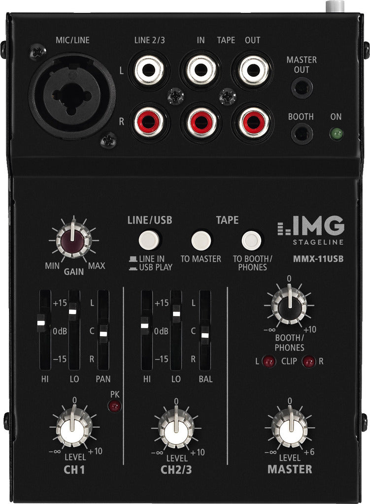 IMG STAGELINE MMX-11USB 2 Channel Miniature Audio Mixer