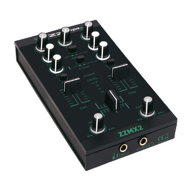 ZZIPP ZZMX2 2-channel mini DJ mixer, compatible with iOS and Android