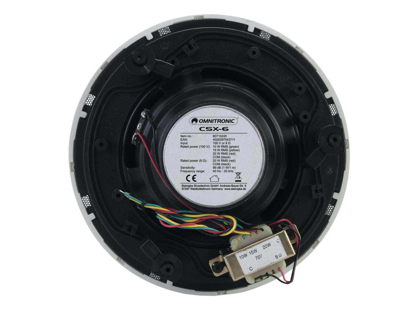 OMNITRONIC CSX-6 2-way coaxial speaker (202 mm) 20W 100V