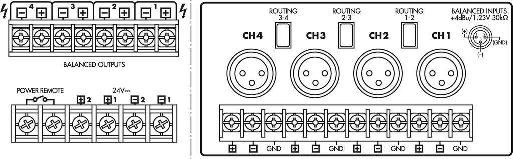 MONACOR PA-4240 PA power amplifier 4 x 240 W
