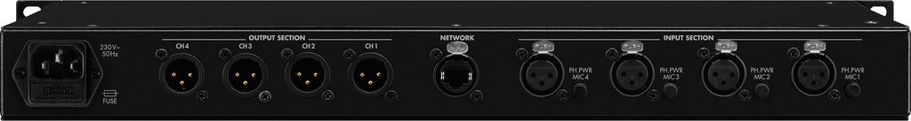MONACOR DADC-144DT 4-channel Dante® transceiver