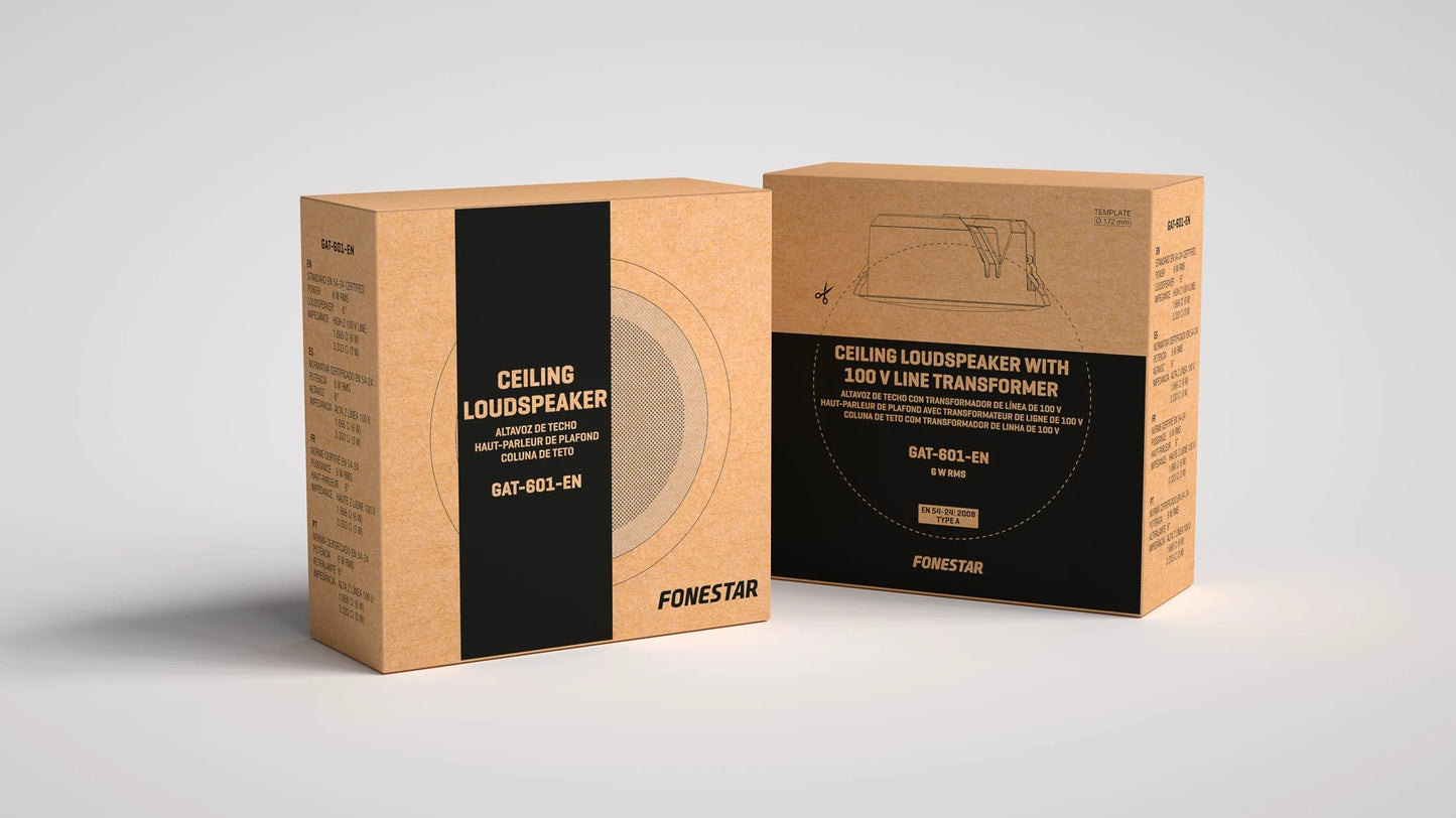 FONESTAR GAT-601-EN 6" Ceiling loudspeaker with 100 V line transformer EN 54 certified