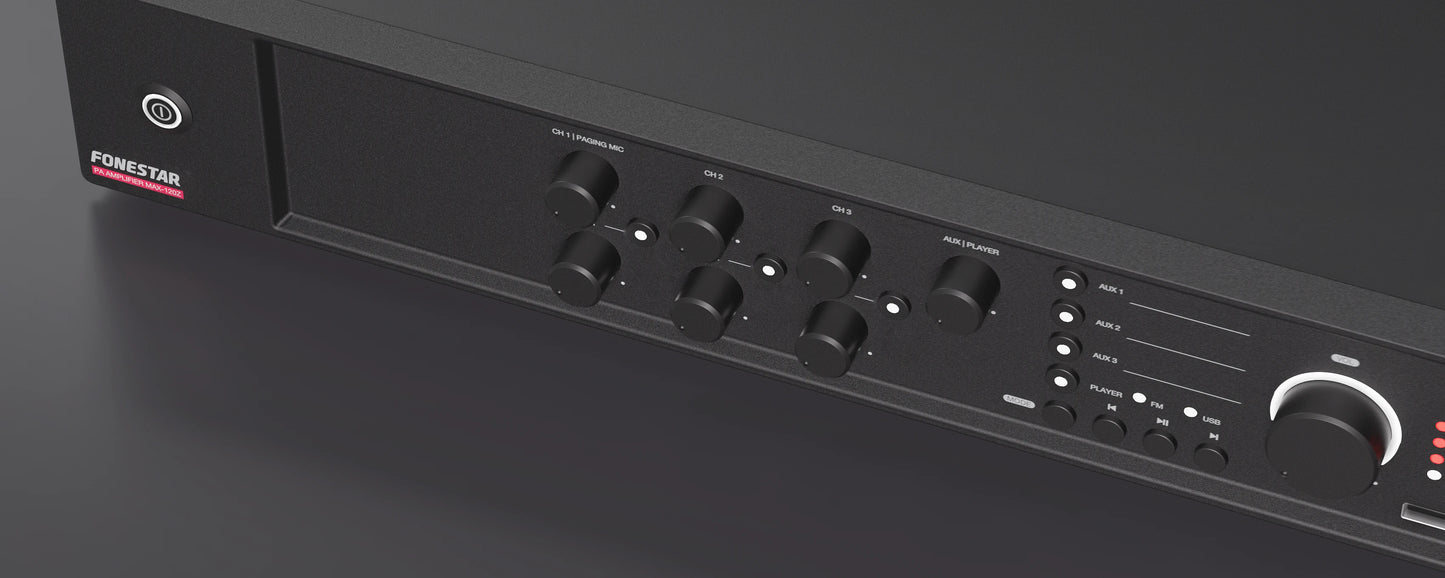 FONESTAR MAX-120Z 120W 3-Zone PA multi-zone amplifier FONESTAR