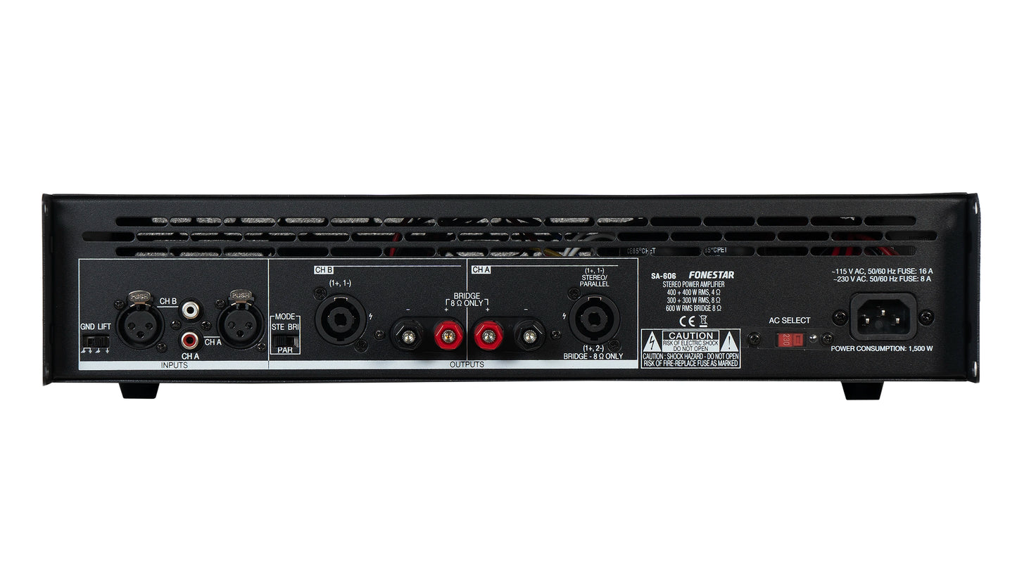 FONESTAR SA-606 800W RMS Stereo Power Amplifier