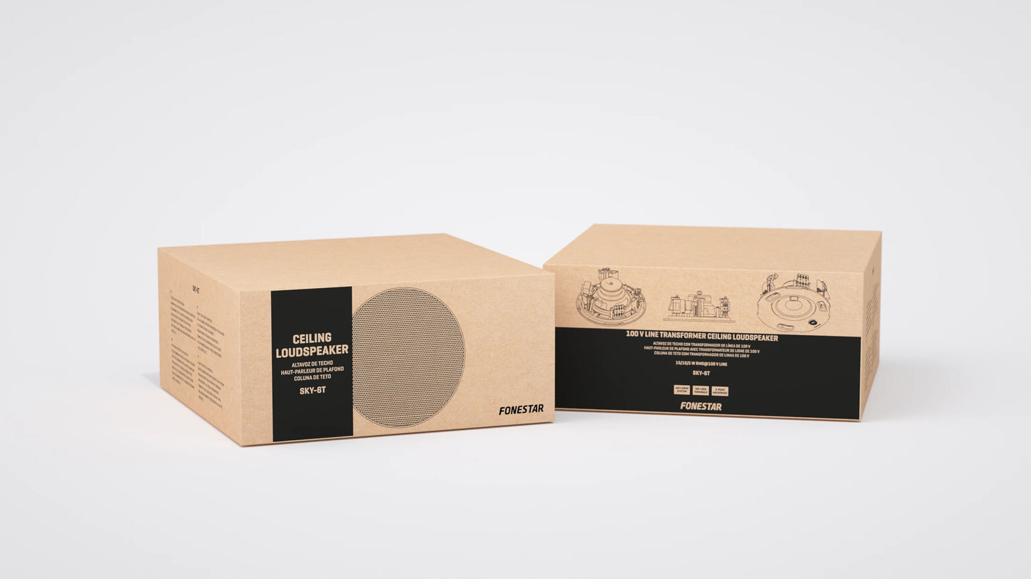 FONESTAR SKY-6T 6" 15W RMS 100 V line low profile ceiling speaker