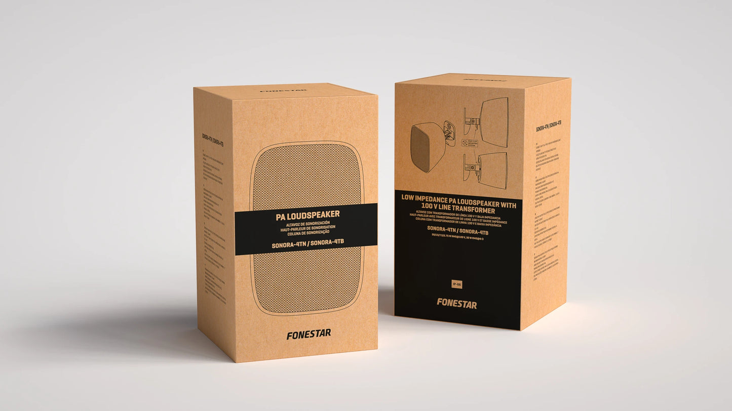 FONESTAR SONORA-4TB 4'' surface speaker. 30/15/7.5/3.75W RMS@100V. IP-66 protection