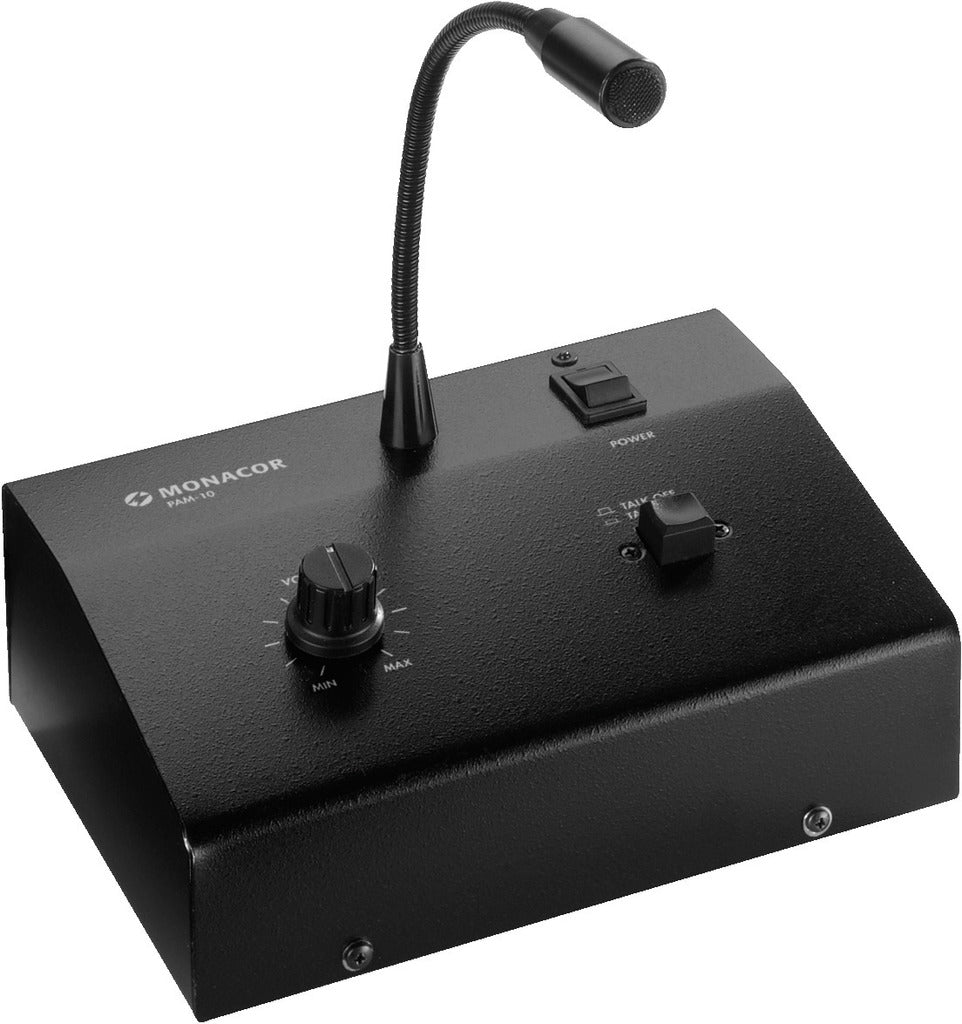 MONACOR PAM-10 PA amplifier, with zone paging microphone