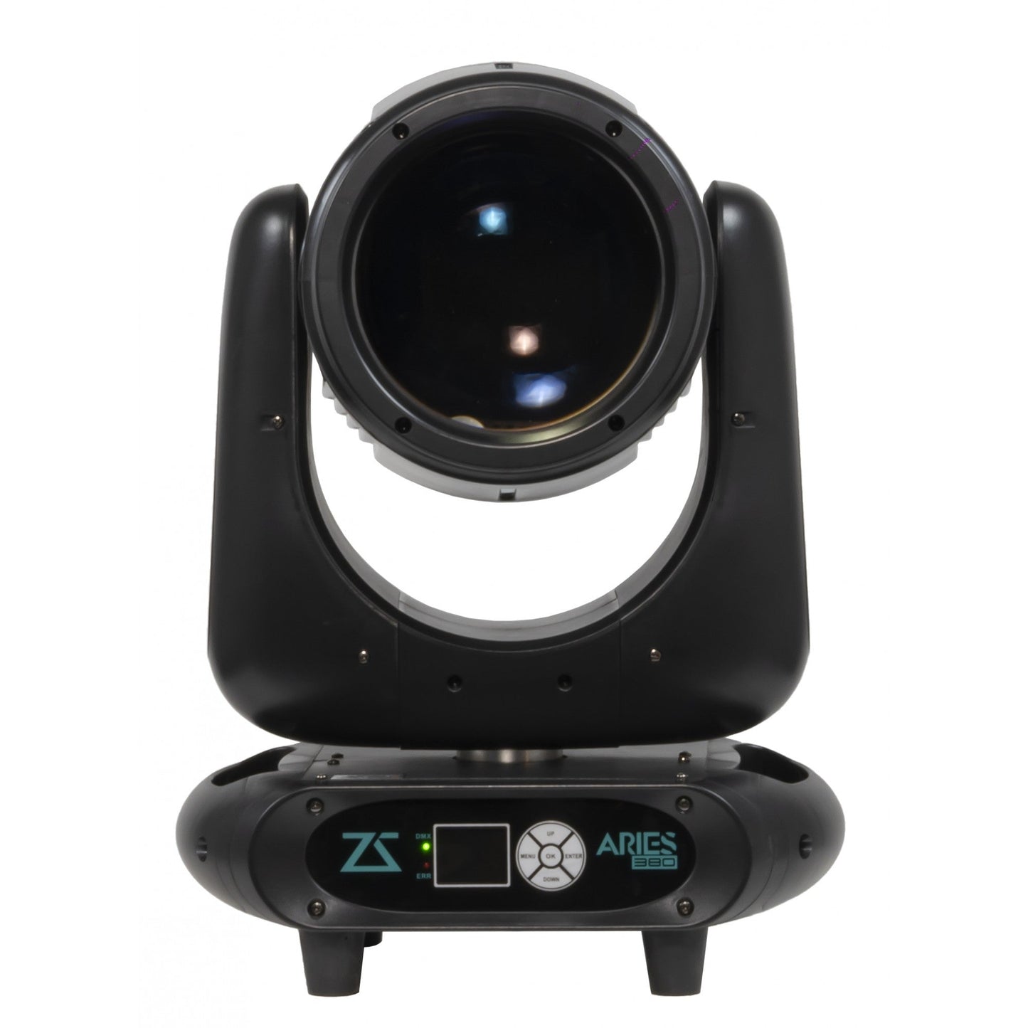 ZZIPP ARIES380 Moving head "beam" with 311w discharge lamp, motorized zoom, and 4 overlapping prisms.