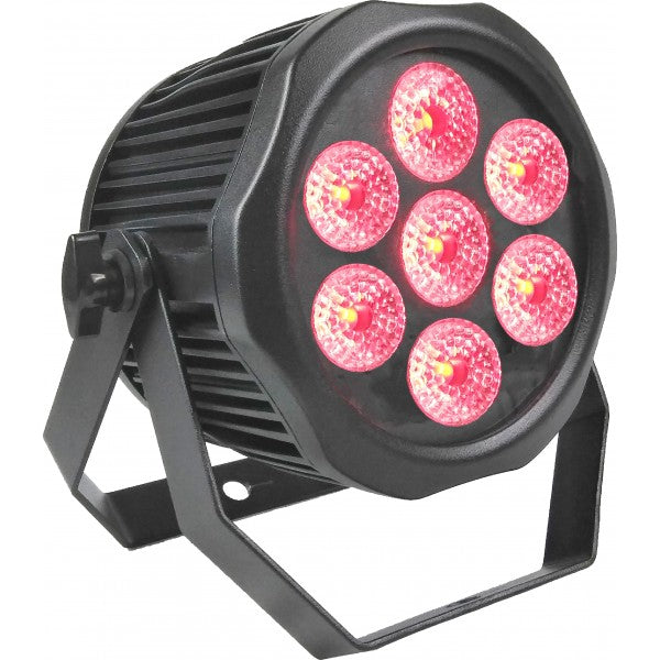 ZZIPP ZZEN0712WP Battery powered PAR can 7 x 12W RGBWA/UV LED's. IP65 rated