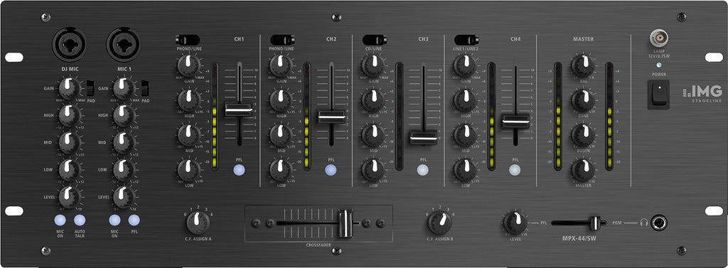 IMG STAGELINE MPX-44/SW Stereo 6 Channel DJ Mixer