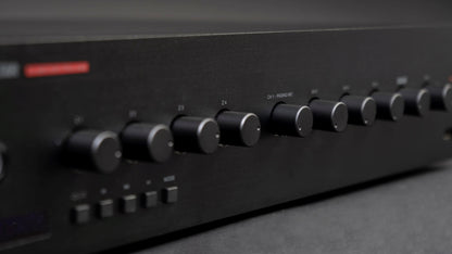 FONESTAR PROX-240Z 4-Zone 240W PA amplifier with Bluetooth®/USB/FM player and speaker zone selector.