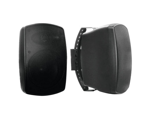 OMNITRONIC OD-4TB Weatherproof wall speaker pair (IP65) with 4" woofers 100V and 8Ω 16W Black