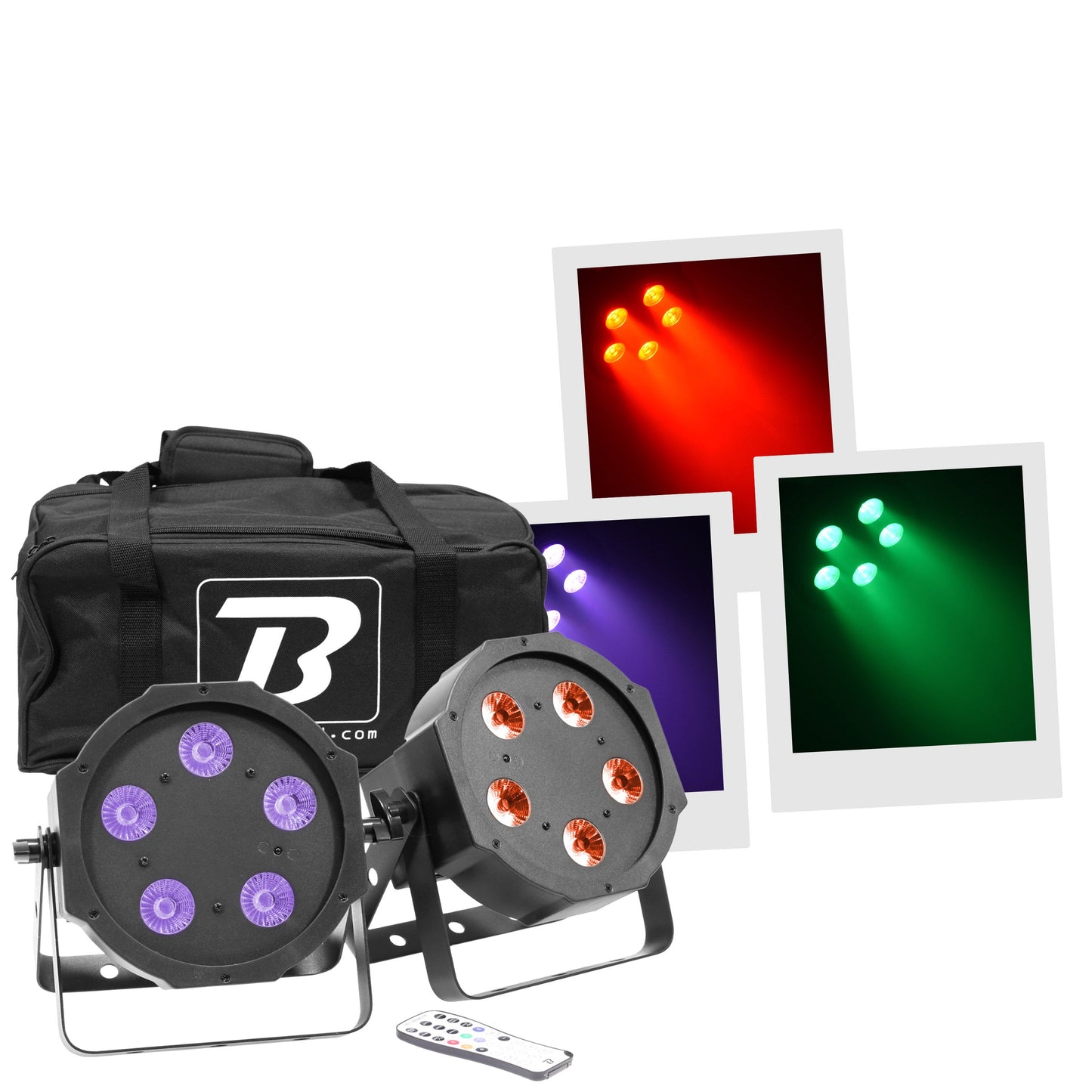 BOOMTONE DJ FLATPAR5X5WSET 5 LED of 5W RGB-UV 4 in 1 par can