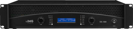 IMG STAGELINE STA-1000 1000W RMS Professional stereo PA amplifier, with integrated crossover network and limiter.