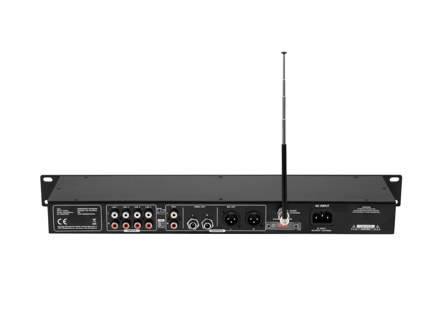 OMNITRONIC EP-220PR Preamplifier with MP3 Player and FM Radio