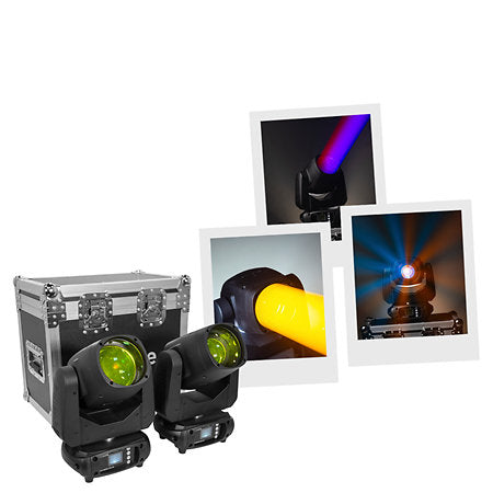 EVOLITE EVOBEAM100-CRSET 2-Pack Beam Moving Head delivered in a flight case