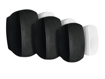 OMNITRONIC OD-4TB Weatherproof wall speaker pair (IP65) with 4" woofers 100V and 8Ω 16W Black