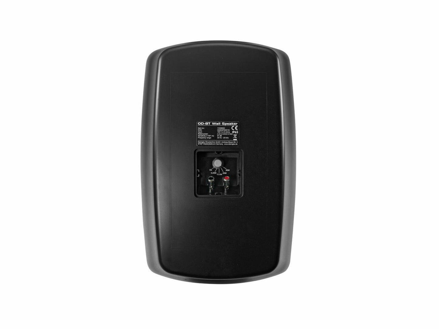 OMNITRONIC OD-8TB Weatherproof wall speaker pair (IP65) with 8" woofers 100V and 8Ω 50W Black