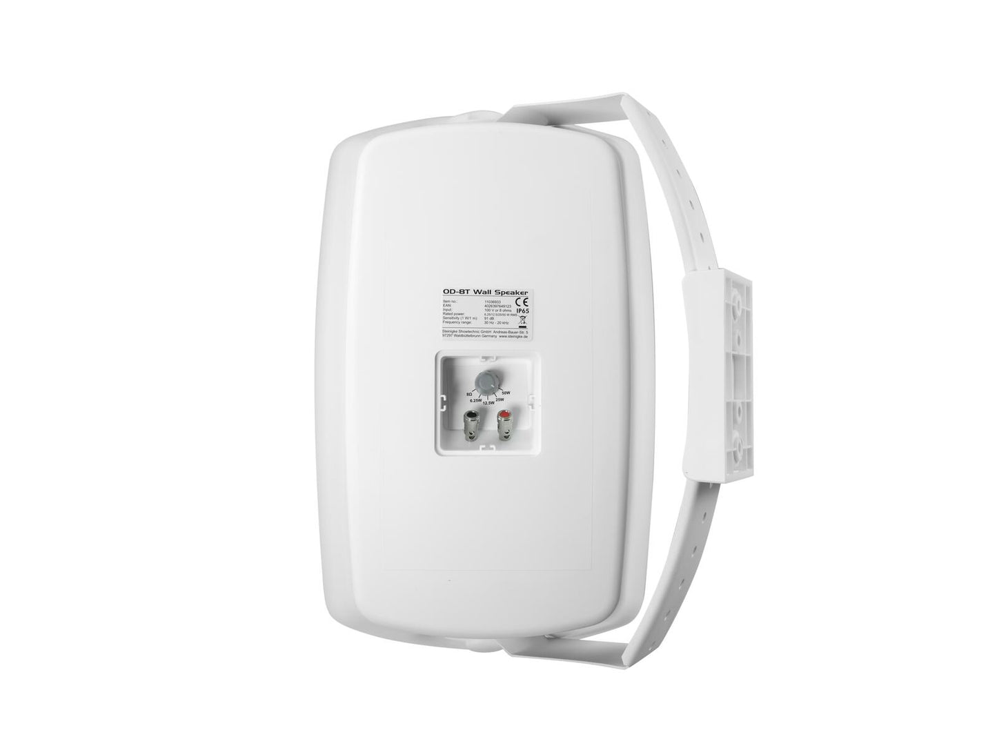 OMNITRONIC OD-8TW Weatherproof wall speaker pair (IP65) with 8" woofers 100V and 8? 50W White