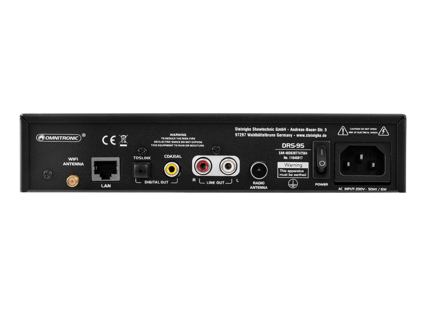 OMNITRONIC DRS-95 Internet Radio with DAB+ and Bluetooth OMNITRONIC