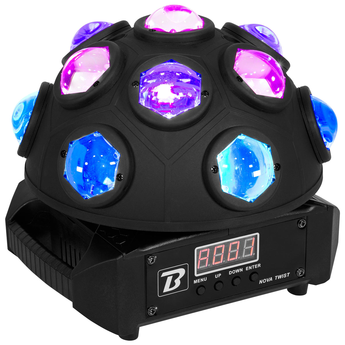 BOOMTONE DJ NOVATWIST Rotating LED beam effect, 13 RGBW beams - Epic Audio Ltd