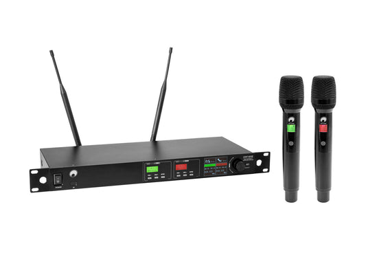 OMNITRONIC UHF-602 2-channel Wireless Mic System 823-832/863-865 MHz