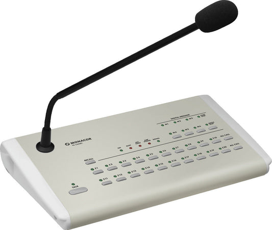 MONACOR PA-2400RC PA zone paging desktop microphone, for connection to PA-1120, PA-1240, PA-2420Z, PA-6010Z or PA-6020Z.