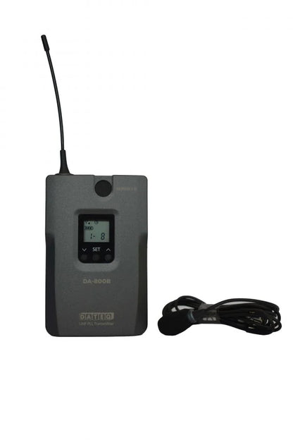 DATEQ DA-800B/6 800 Series diversity UHF PLL beltpack 614-650MHz, Remoset Ultrasonic with Lavaliere Microphone