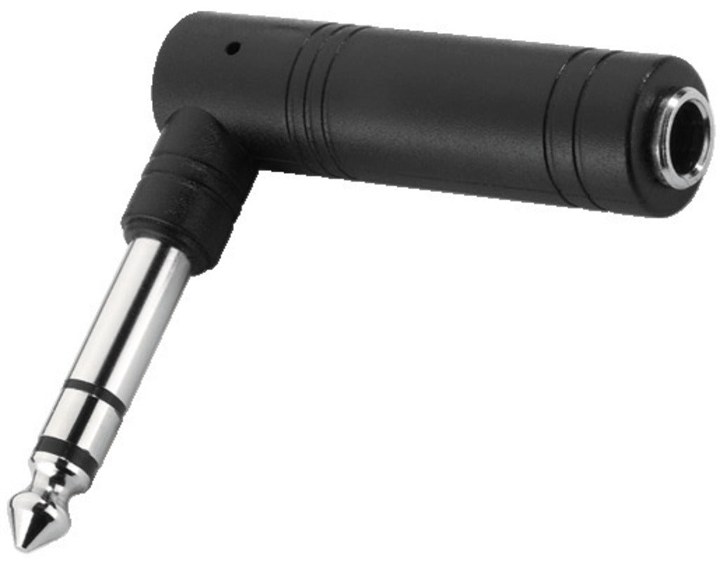MONACOR NTA-63A Adaptor 6.3mm stereo plug to 6.3mm stereo jack right angle