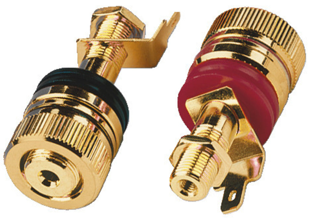 MONACOR BP-520G Pair of Speaker Binding Posts Gold-plated