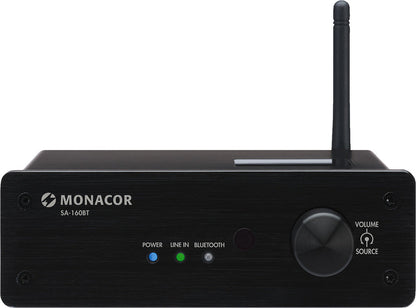 MONACOR SA-160BT Mini Stereo Amplifier with Bluetooth Receiver 60W