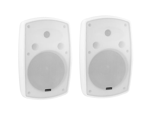 OMNITRONIC OD-8W 8" Weather-proof speaker pair with mount 50W 8? White