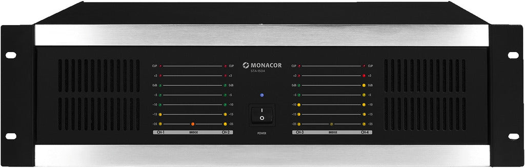 MONACOR STA-1504 4-channel PA amplifier, with integrated limiter