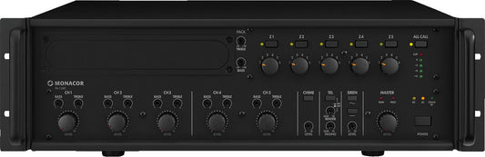 MONACOR PA-1240 240w 5-zone mono PA mixing amplifier