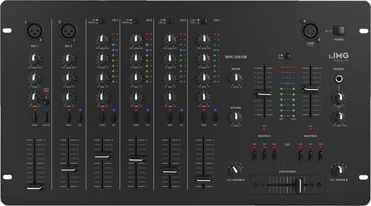 IMG STAGELINE MPX-206/SW Stereo 6 Channel DJ Mixer