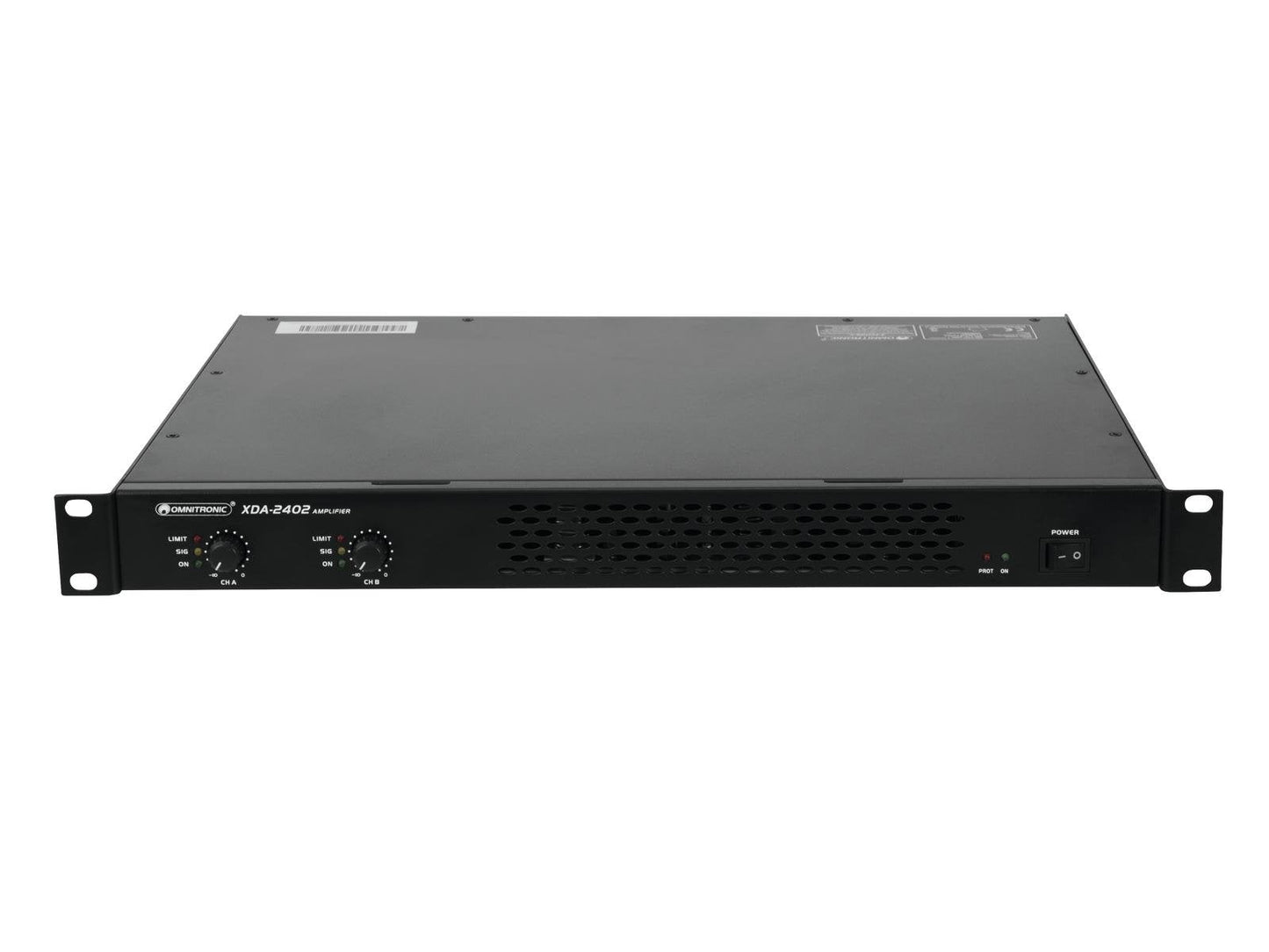 OMNITRONIC XDA-2402 Omnitronic XDA-2402 - Stereo PA amplifier with SMPS, 2 x 1200 W / 4 ohms, 2 x 880 W / 8 ohms