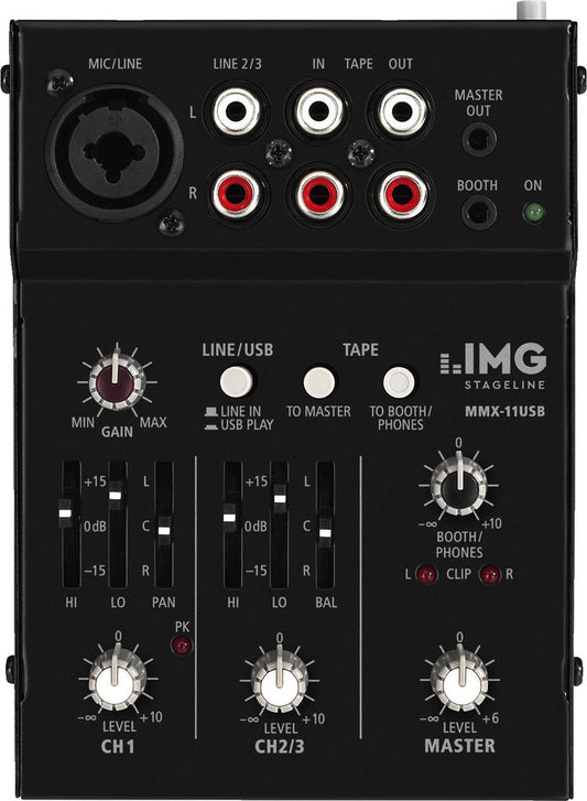 IMG STAGELINE MMX-11USB 2 Channel Miniature Audio Mixer