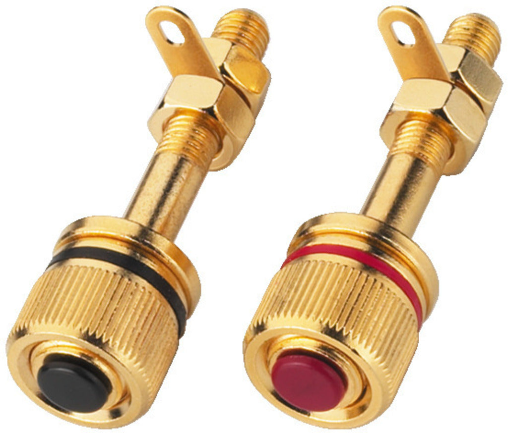 MONACOR BP-530G Pair of Speaker Screw Connectors Gold-plated