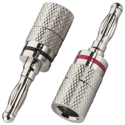 MONACOR BP-104 Pair of Banana Plugs 4mm Nickel-plated