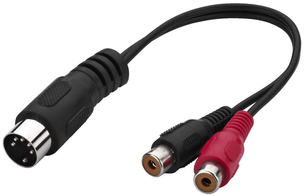 MONACOR ACA-15/3 Audio/Video Cable Adaptor 0.15m 2 x Inline RCA to 5-pin DIN