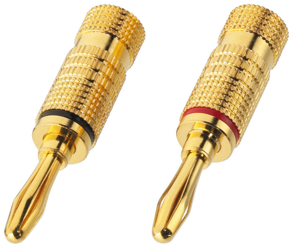 MONACOR BP-100G Pair of Banana Plugs 4mm Gold-plated