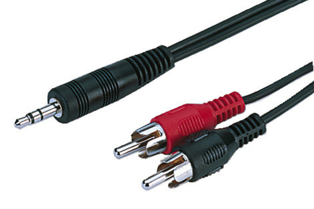MONACOR ACA-1635 Stereo Audio Cable 1.2m 2 x RCA to 3.5mm Jack