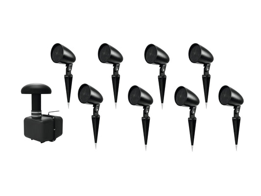 OMNITRONIC GSUB-8SET In-Ground Subwoofer + 8x PS-2.5GS Projector Speaker, black