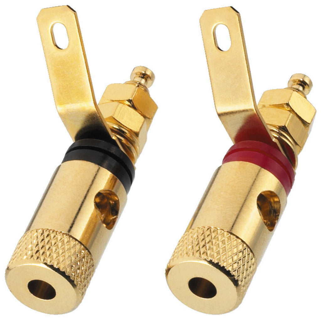 MONACOR BP-260G Pair of Speaker Screw Connectors Gold-plated