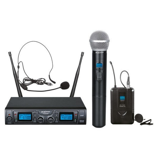 ZZIPP TXZZ622 UHF 2 Channel Wireless Mic System