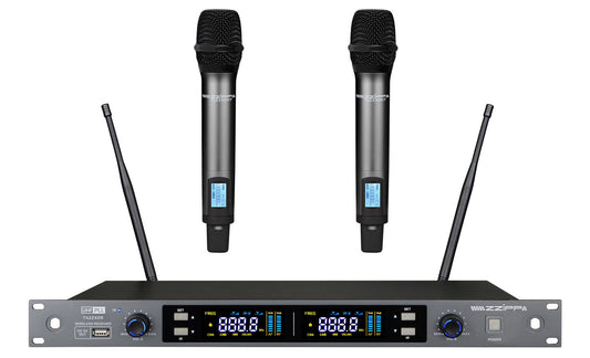 ZZIPP TXZZ420 Channel 38 Twin UHF Wireless mic system complete with 2 handheld mics 606 - 630 mhz